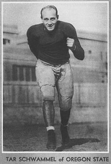 Beaver tackle Tar Schwammel would be named a 1933 All-American and later play five years for the NFL's Green Bay Packers. Schwammel-Tar-1933.jpg