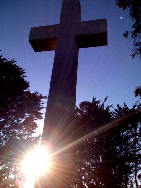 File:Sunset mt davidson cross.jpg