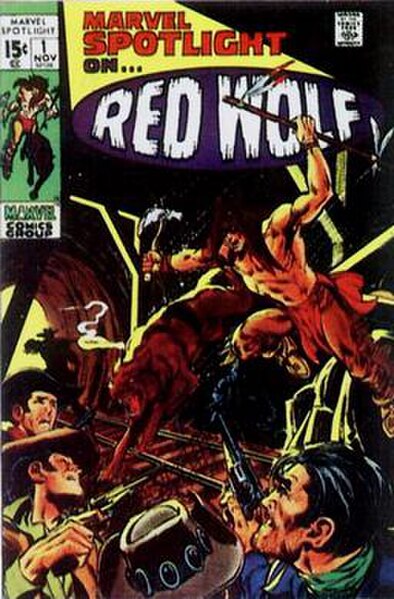Marvel Spotlight #1 (November 1971) featuring Red Wolf. Cover art by Neal Adams.