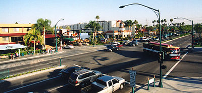 View from monorail car facing southeast on South Harbor Blvd Monorail facing harbor blvd.jpg