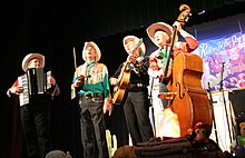 Riders in the Sky have been Opry members and frequent performers since 1982. Riders in the Sky in Ponca City.jpg