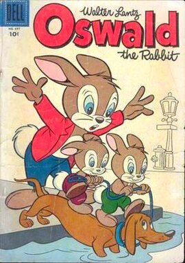 Oswald and his surrogate sons. After a few years on screen, Oswald settled to be featured in comic books.