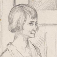 Detail from Miss D. Barnard-Cogley and a Friend at Tea by Harry Aaron Kernoff copyright until 2145.png