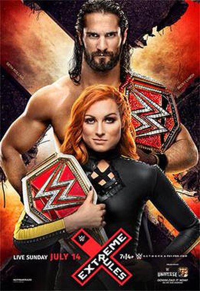 Promotional poster featuring Becky Lynch and Seth Rollins