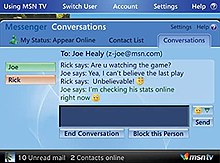 MSN Messenger on MSN TV 2 Msntv2 messenger convo.jpg