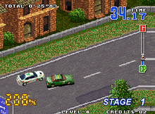 Gameplay screenshot. NEOGEO Neo Drift Out - New Technology.png