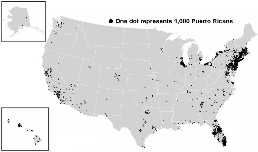 The Puerto Rican population in the United States, 2000 (graphic by Angelo Falcón)