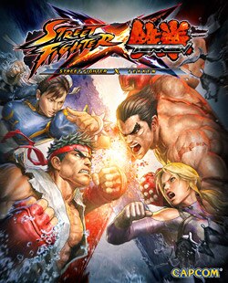 PlayStation 3 and Xbox 360 cover art featuring Street Fighter's Chun-Li and Ryu versus Tekken's Kazuya and Nina