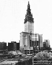 Cleveland's iconic Terminal Tower under construction in 1927 Terminal-tower-construction.jpg