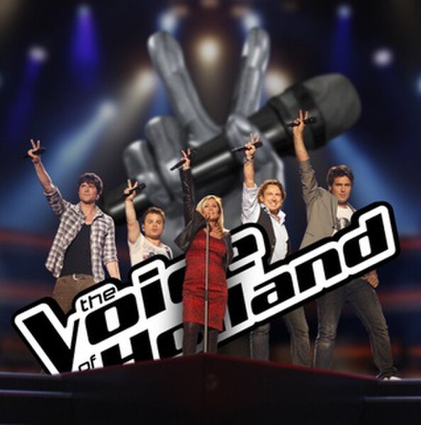 Promotional photograph of the Coaches of season 2 of The Voice of Holland