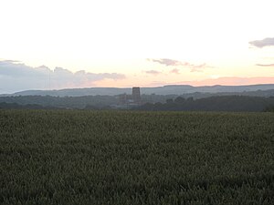 Blick auf die Kathedrale von Durham von High Shincliffe