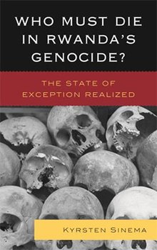 A book cover with a black-and-white photograph of a pile of human skulls.