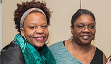 Vievee Francis (right) with Parneshia Jones (left)