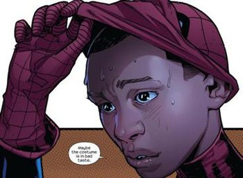 The first appearance of Miles Morales as Spide...