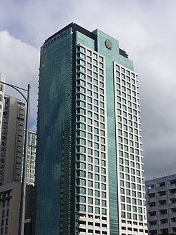 Landbank Plaza, the headquarters of the Land Bank of the Philippines. Landbank Plaza (Malate, Manila; 01-01-2020).jpg