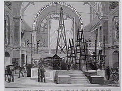 Preparations for the exhibition Scene from the melbourne international exhibition 1880.jpg