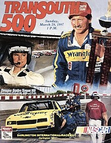 The 1987 TranSouth 500 program cover, featuring Dale Earnhardt.