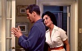 Paul Newman (Brick) and Elizabeth Taylor (Maggie) in an early scene from the film