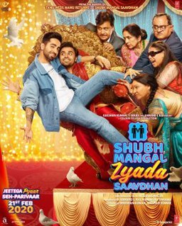<i>Shubh Mangal Zyada Saavdhan</i> 2020 Indian romantic comedy film directed by Hitesh Kewalya