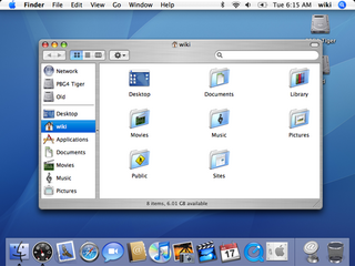 <span class="mw-page-title-main">Mac OS X Tiger</span> Fifth major release of Mac OS X