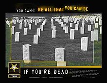Counter-recruitment poster. You-can't-be-all-that-you-can-be-if-you're-dead.jpg