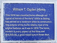 Plaque at William T. Ogden House.jpg