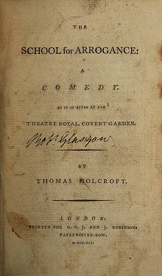 <i>The School for Arrogance</i> 1791 play