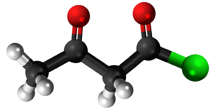 Dosiero:Acetoacetyl chloride 3D.png