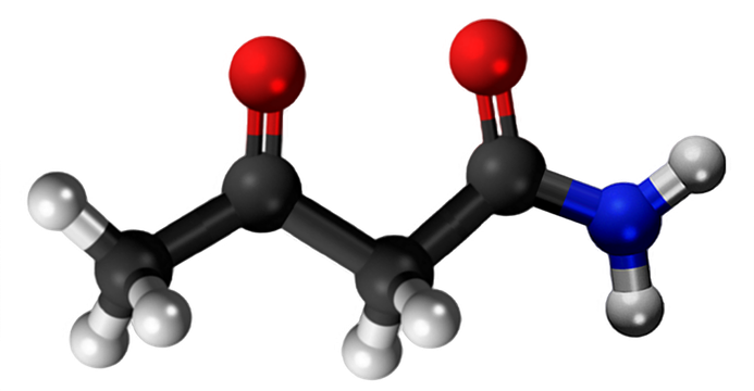 Dosiero:Acetoacetamide 3D.png