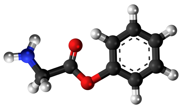 Dosiero:Phenyl aminoacetate 3D.png