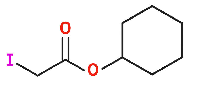 Dosiero:Cyclohexyl iodoacetate 2D.png