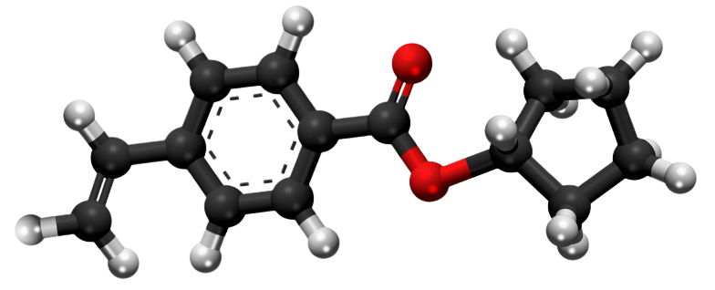 Dosiero:Cyclopentyl 4-vinylbenzoate 3D.png