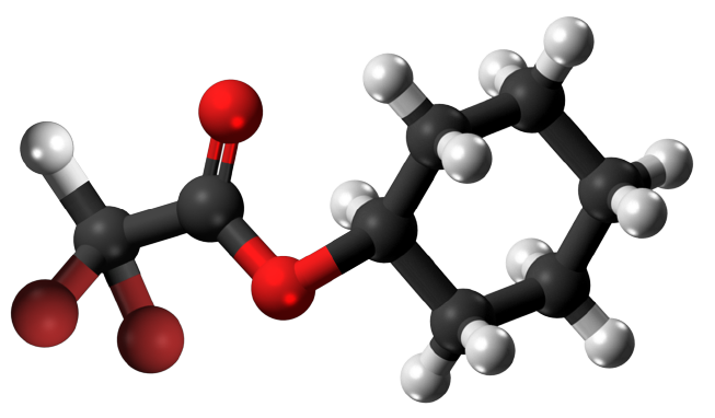 Dosiero:Cyclohexyl dibromoacetate 3D.png