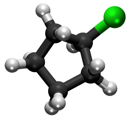 Dosiero:Chlorocyclopentane 3D.png