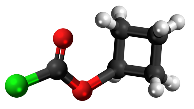 Dosiero:Cyclobutyl chloroformate 3D.png