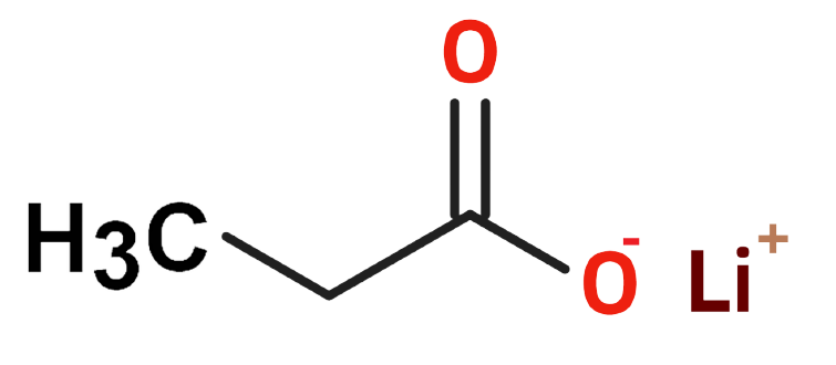 Dosiero:Lithium propionate 2D.png