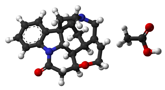 Dosiero:Strychnine acetate 3D.png