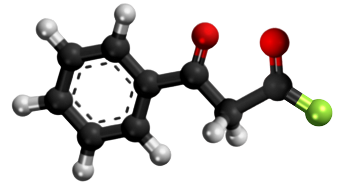 Dosiero:Benzoylacetyl chloride3D.png