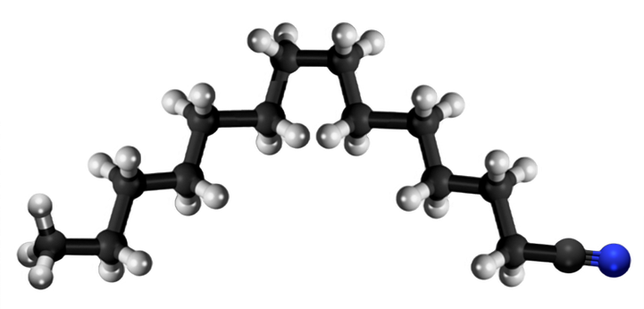 Dosiero:Myristyl nitrile3D.png