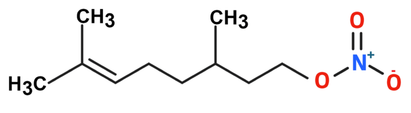 Dosiero:Citronellyl nitrate 2D.png