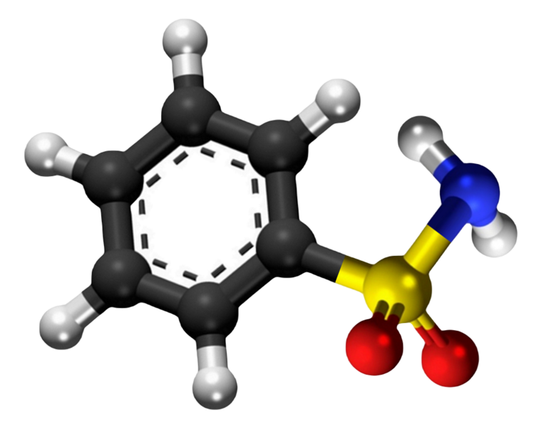 Dosiero:Benzenesulfonylamide 3D.png