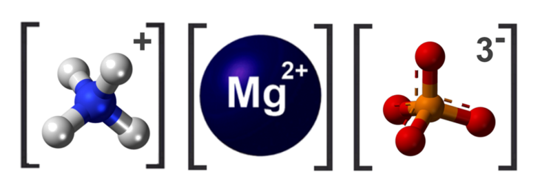Dosiero:Ammonium magnesium phosphate 3D.png