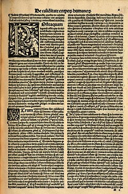 "Ioannis Marliani Questio de caliditate corporum humanorum tempore hyemis & estatis & de Antiparistasi" verko eldonita en 1501 far Giovanni Marliani.