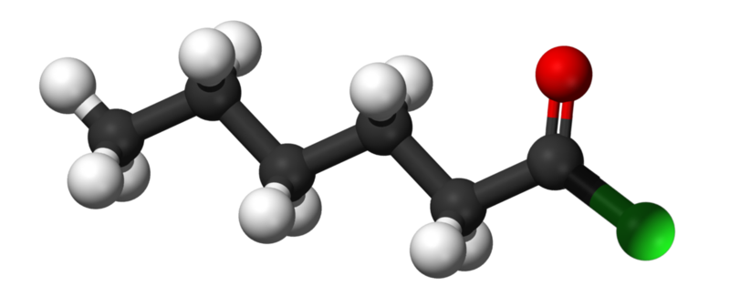 Dosiero:Hexanoyl chloride3D.png