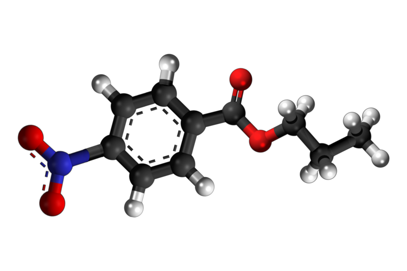 Dosiero:Propyl p-nitrobenzoate 3D.png