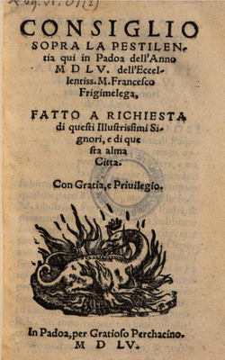 "Consiglio sopra pestilentia", verko eldonita en 1555.