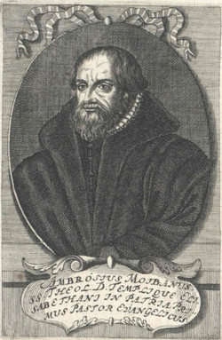 Bildo de Ambrosius Moibanus, germana reformisto.