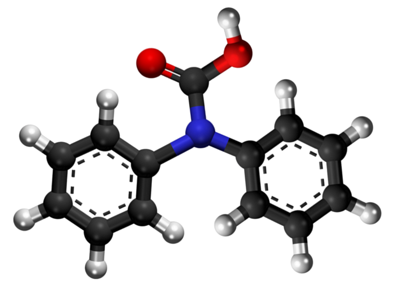 Dosiero:Diphenylcarbamic acid 3D.png