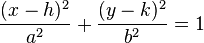 \frac{(x-h)^2}{a^2}+\frac{(y-k)^2}{b^2} = 1 