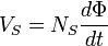 
V_{S} = N_{S} \frac{d\Phi}{dt}
